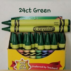 (24) Crayola Crayons (Green) Single Color Bulk Lot